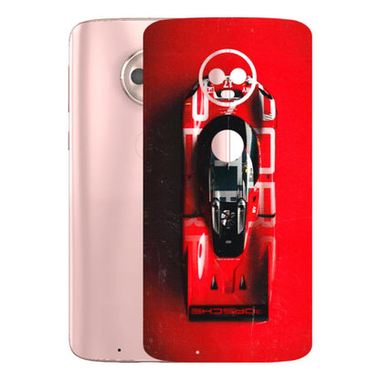 Motorola Phone Skins (All Models) - Red Porsche Car Logo - 3D Embossed Finish (L-315) Motorola Moto G6