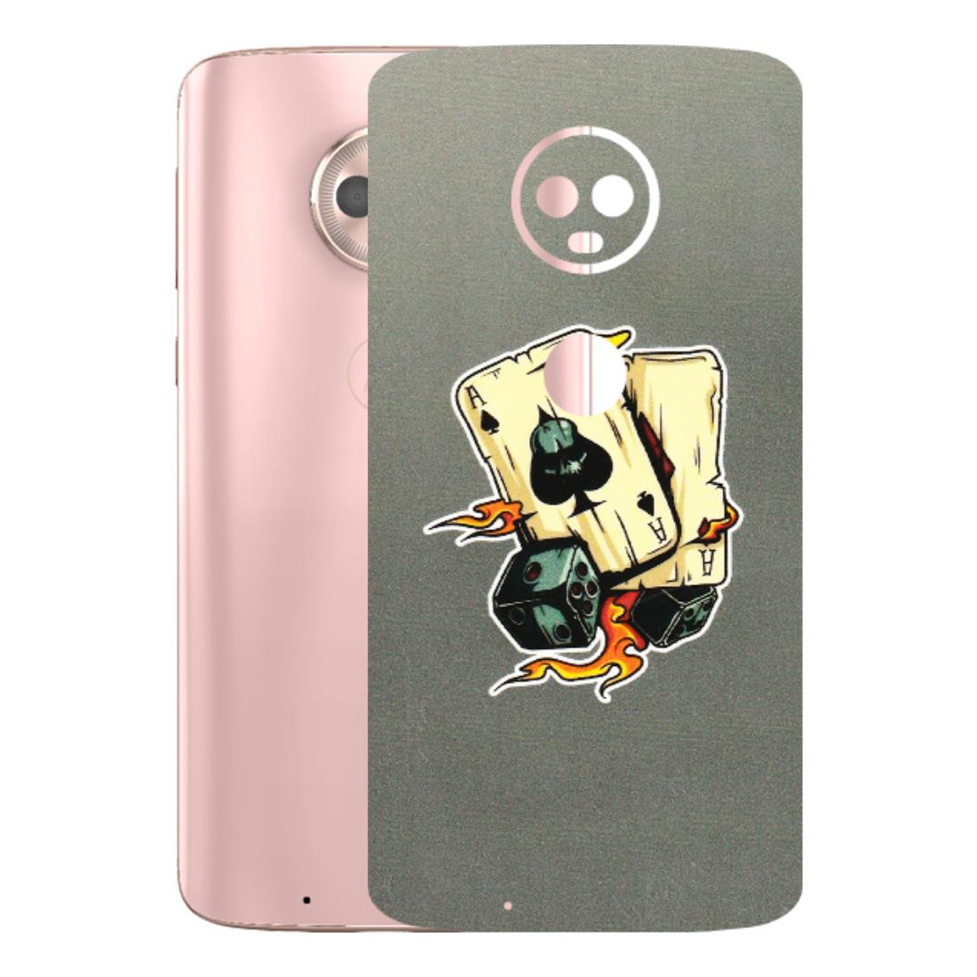 Motorola Phone Skins (All Models) - Grey Cards Of Ace - 3D Embossed Finish (L-77) Motorola Moto G6