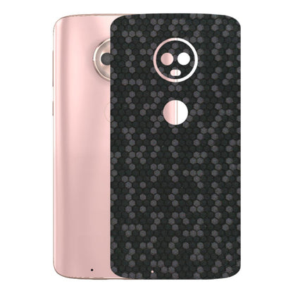 Motorola Phone Skins (All Models) - Black Grey Honeycomb Sober - 3D Embossed Finish (L-85) Motorola Moto G6