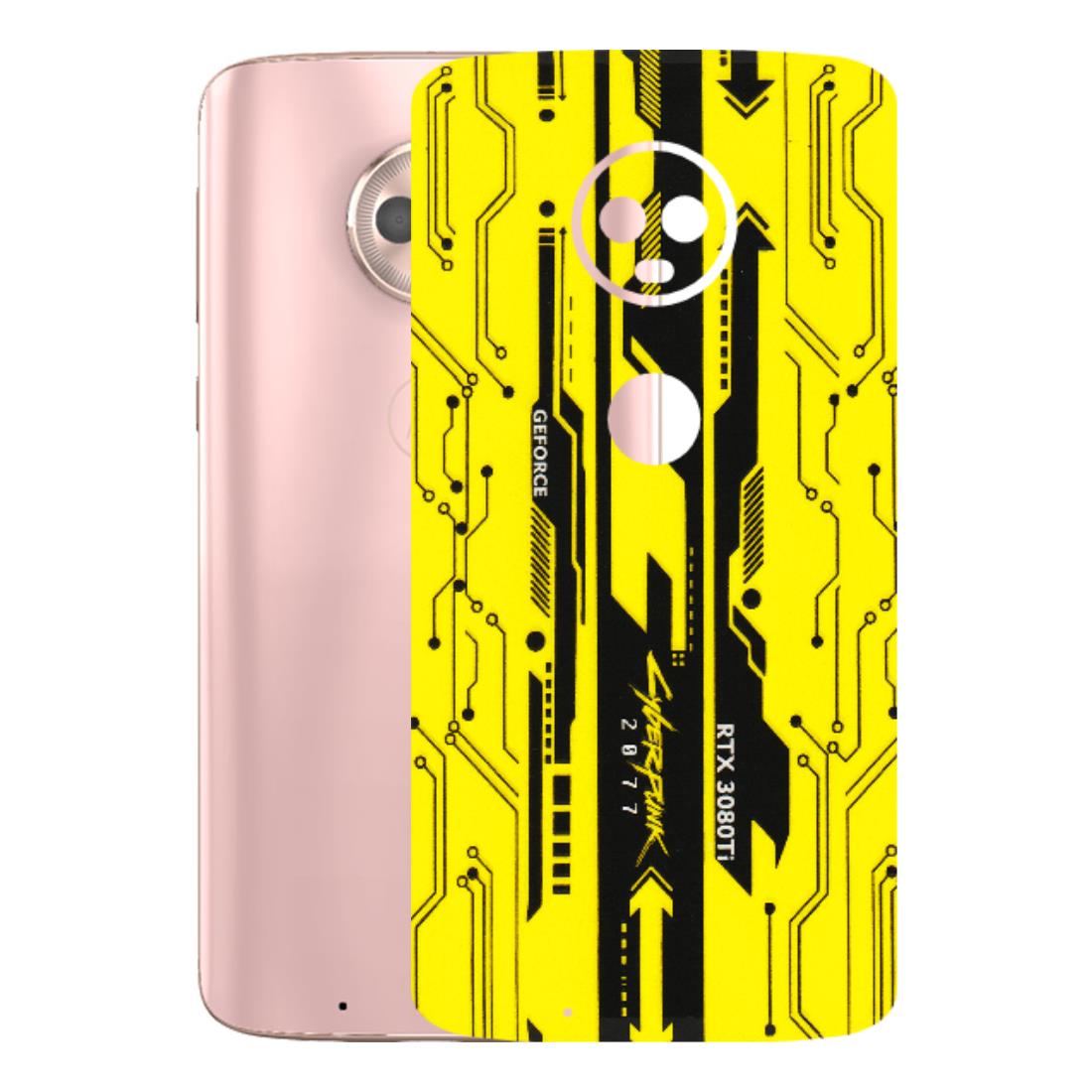Motorola Phone Skins (All Models) - Yellow Cyberpunk - 3D Embossed Finish (L-93) Motorola Moto G6