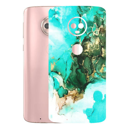 Motorola Phone Skins (All Models) - The Blue Gold Marble - Matte Finish (M-124) Motorola Moto G6