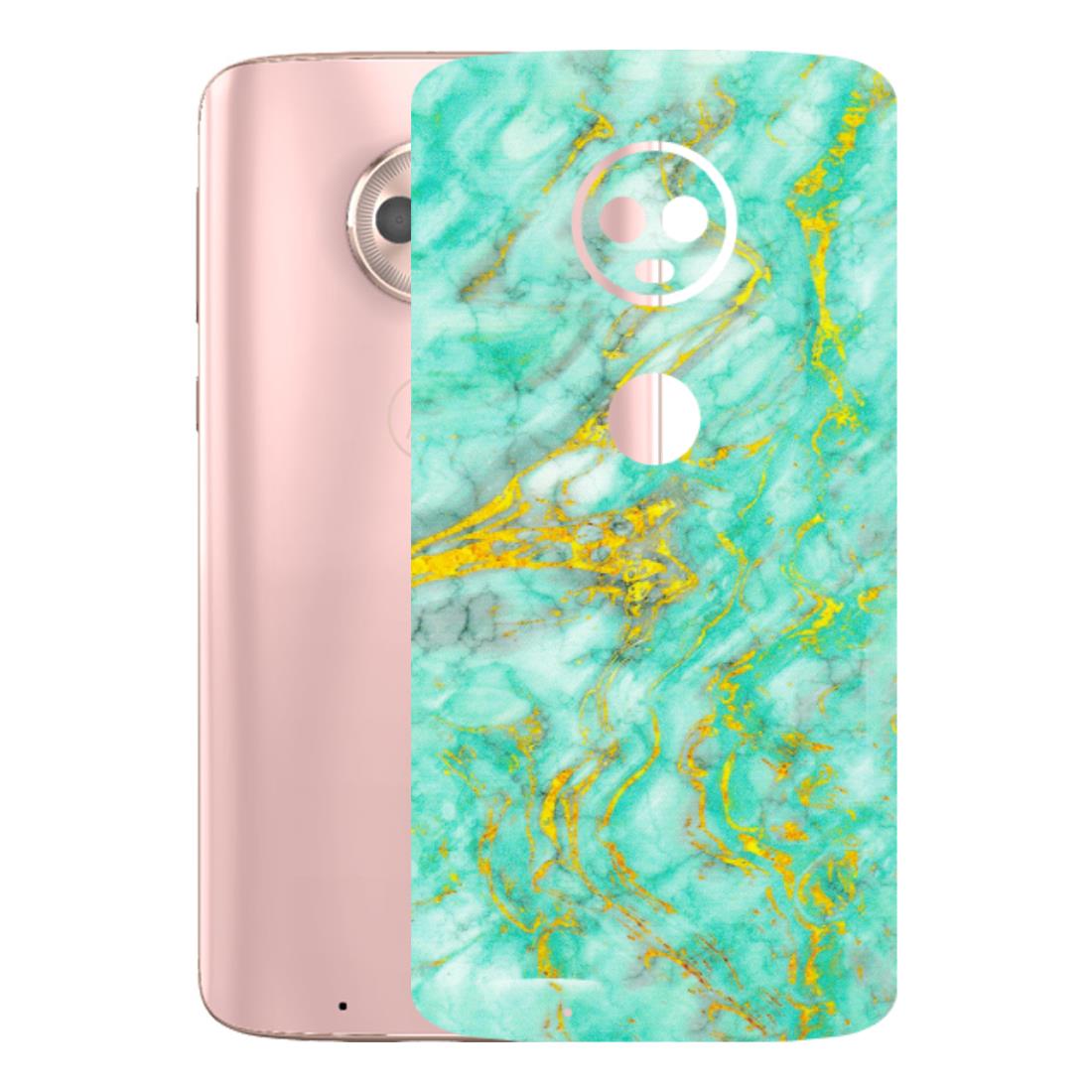 Motorola Phone Skins (All Models) - Green And Gold Marble Feel - Matte Finish (M-16) Motorola Moto G6