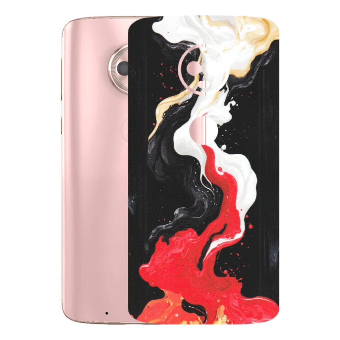 Motorola Phone Skins (All Models) - Black Red White Paint Splash Fusion - Matte Finish (M-56) Motorola Moto G6