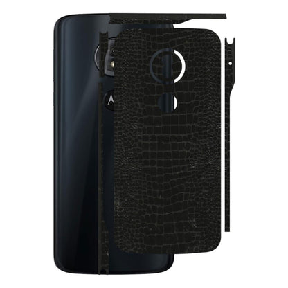 Motorola Phone Skins (All Models) - Snake Leather Black - 3D Embossed Finish (L-107) Motorola Moto G6 Play