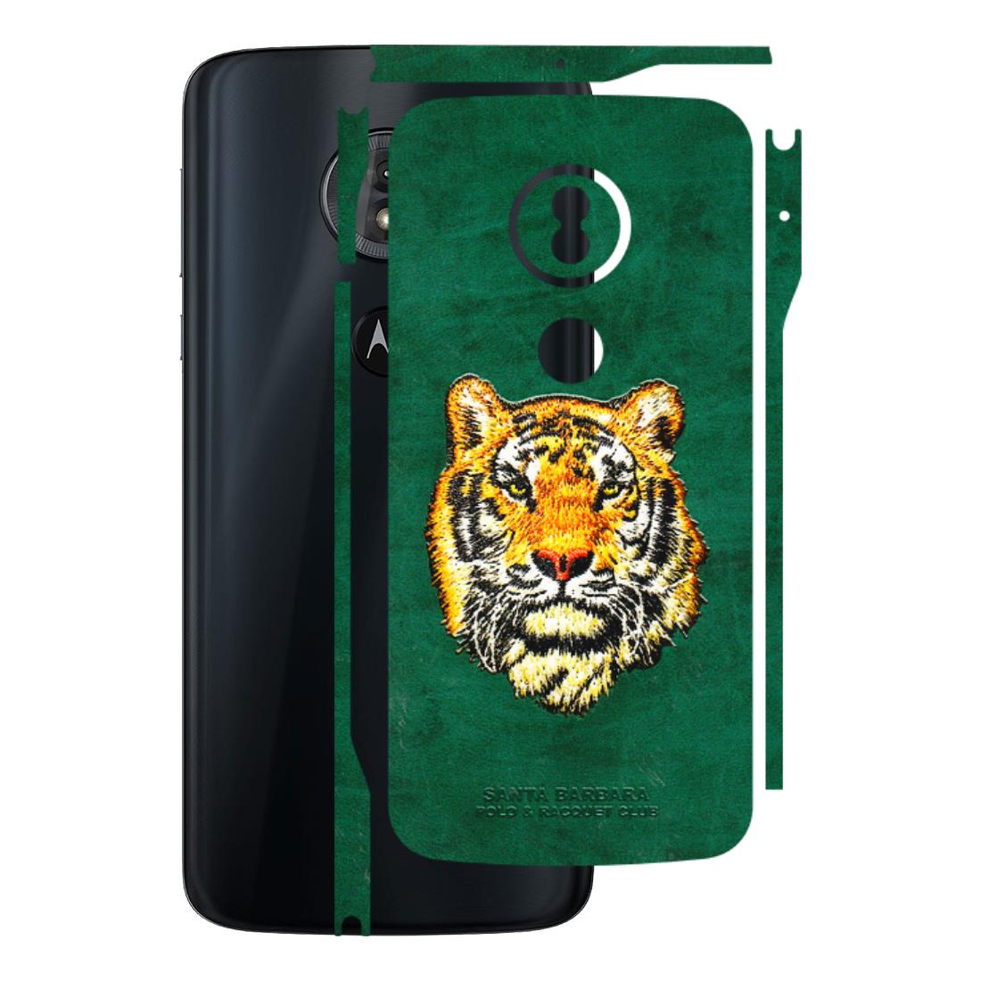 Motorola Phone Skins (All Models) - Leather Feel Tiger - 3D Embossed Finish (L-111) Motorola Moto G6 Play