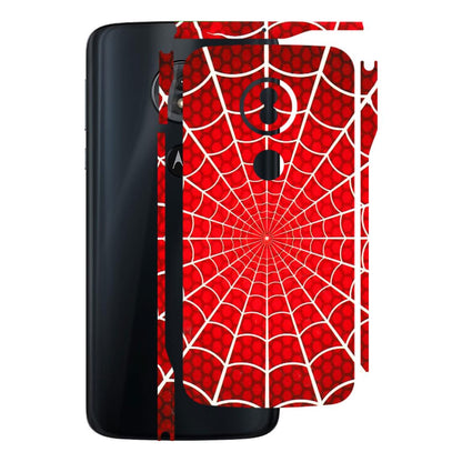 Motorola Phone Skins (All Models) - Classic Spidey Web - 3D Embossed Finish (L-115) Motorola Moto G6 Play