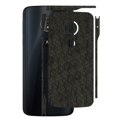 Motorola Phone Skins (All Models) - Black Abstract Pattern - 3D Embossed Finish (L-117) Motorola Moto G6 Play