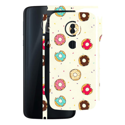 Motorola Phone Skins (All Models) - Mini Donuts Doodle Art - 3D Embossed Finish (L-122) Motorola Moto G6 Play
