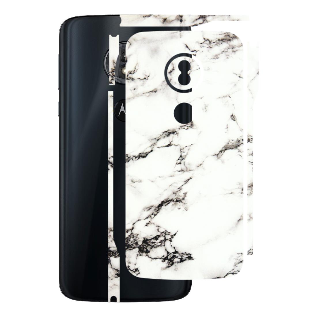 Motorola Phone Skins (All Models) - Black and White Marble Texture - 3D Embossed Finish (L-124) Motorola Moto G6 Play