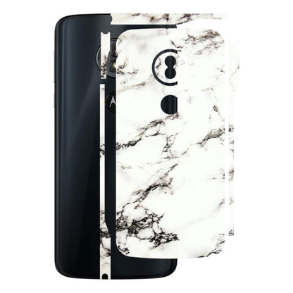 Motorola Phone Skins (All Models) - Black and White Marble Texture - 3D Embossed Finish (L-124) Motorola Moto G6 Play