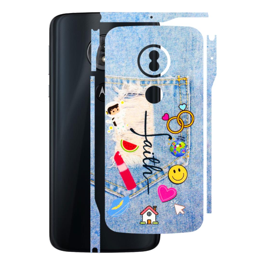 Motorola Phone Skins (All Models) - Denim Jeans Pocket - 3D Embossed Finish (L-134) Motorola Moto G6 Play