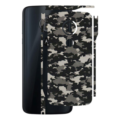 Motorola Phone Skins (All Models) - Black/Grey Camoflaunge - 3D Embossed Finish (L-142) Motorola Moto G6 Play