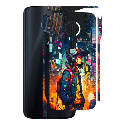 Motorola Phone Skins (All Models) - Street Anime Guy - 3D Embossed Finish (L-158) Motorola Moto G6 Play