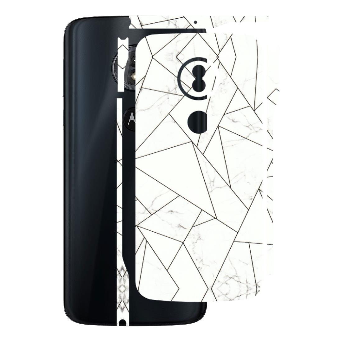Motorola Phone Skins (All Models) - Luxury White Marble Effect - 3D Embossed Finish (L-168) Motorola Moto G6 Play