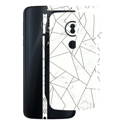 Motorola Phone Skins (All Models) - Luxury White Marble Effect - 3D Embossed Finish (L-168) Motorola Moto G6 Play