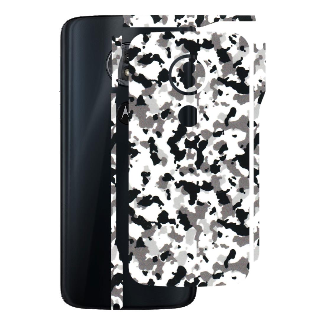 Motorola Phone Skins (All Models) - White Black Camouflage - 3D Embossed Finish (L-18) Motorola Moto G6 Play