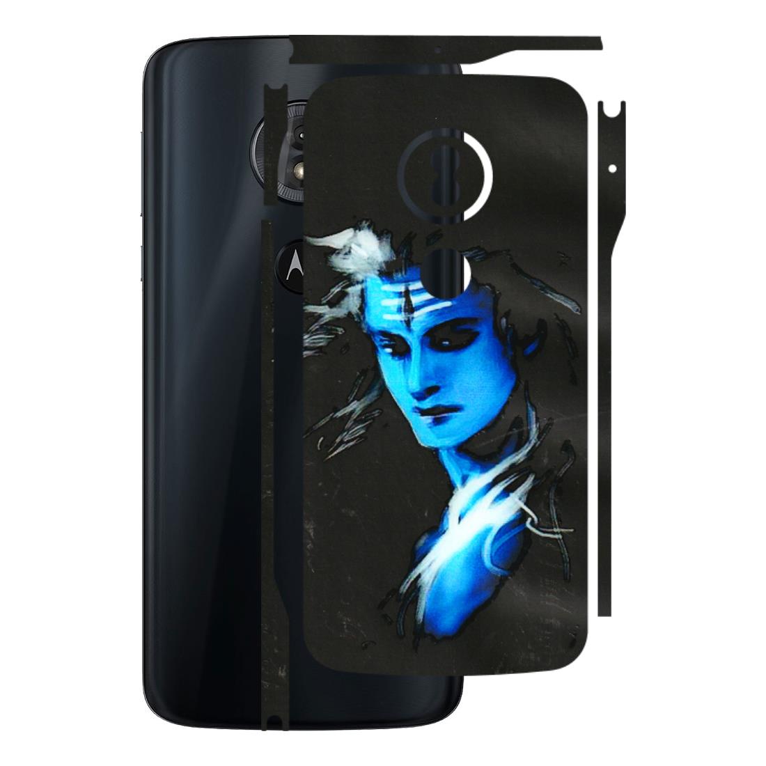 Motorola Phone Skins (All Models) - Har Har Mahadev Blue/Black - 3D Embossed Finish (L-185) Motorola Moto G6 Play
