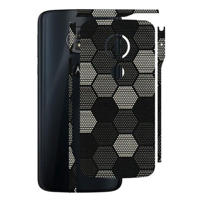Motorola Phone Skins (All Models) - Black & White Dotted Honeycomb Texture - 3D Embossed Finish (L-202) Motorola Moto G6 Play