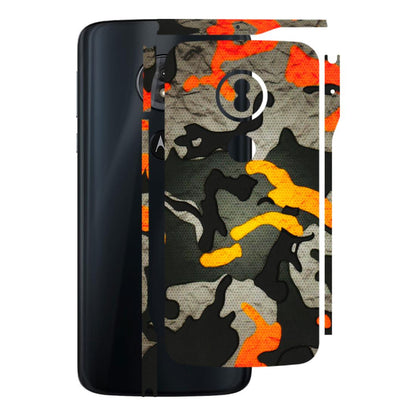 Motorola Phone Skins (All Models) - Orange Camouflage - 3D Embossed Finish (L-204) Motorola Moto G6 Play