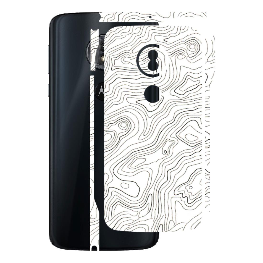 Motorola Phone Skins (All Models) - White Black Swirls - 3D Embossed Finish (L-219) Motorola Moto G6 Play