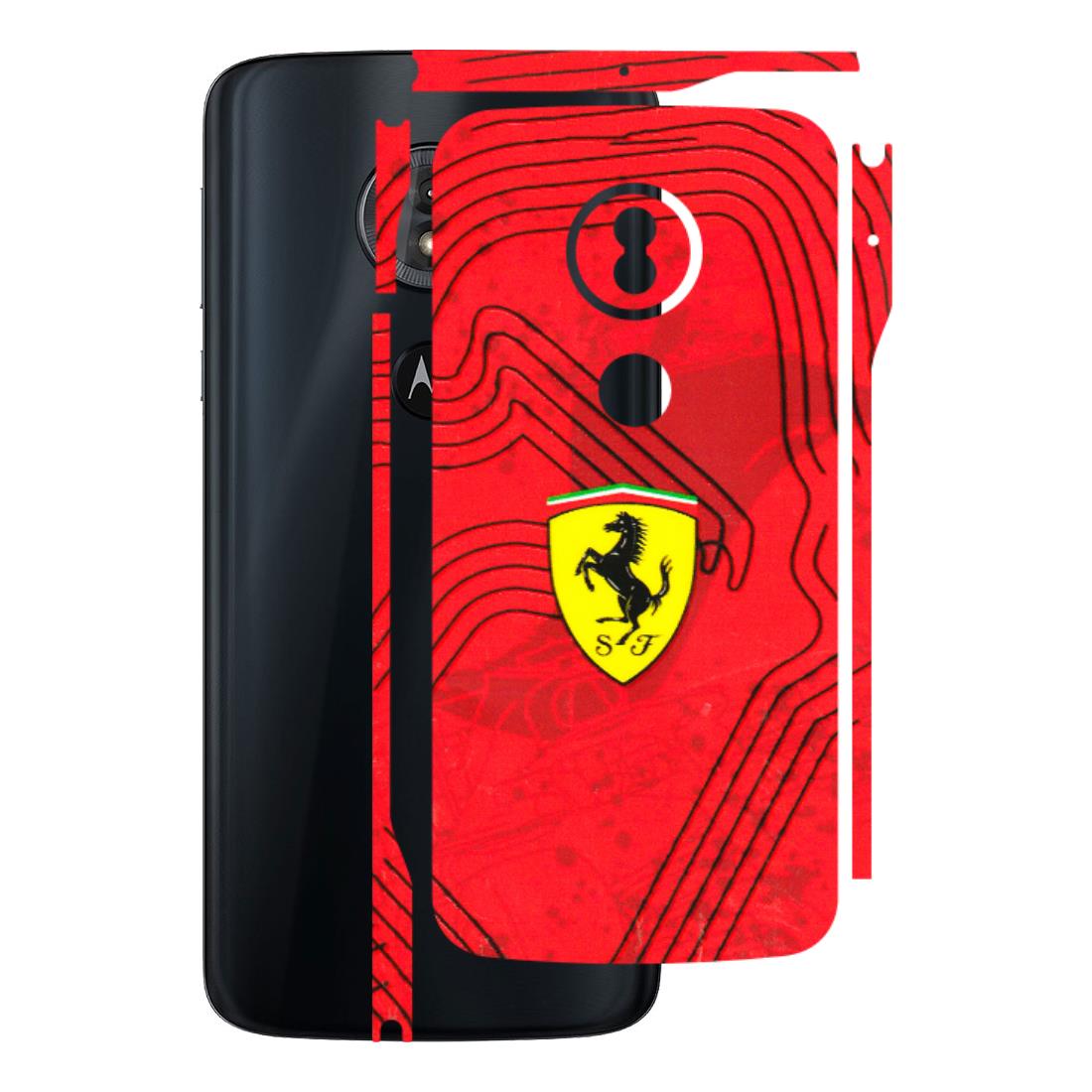 Motorola Phone Skins (All Models) - Red Ferrari Logo Stylish - 3D Embossed Finish (L-238) Motorola Moto G6 Play