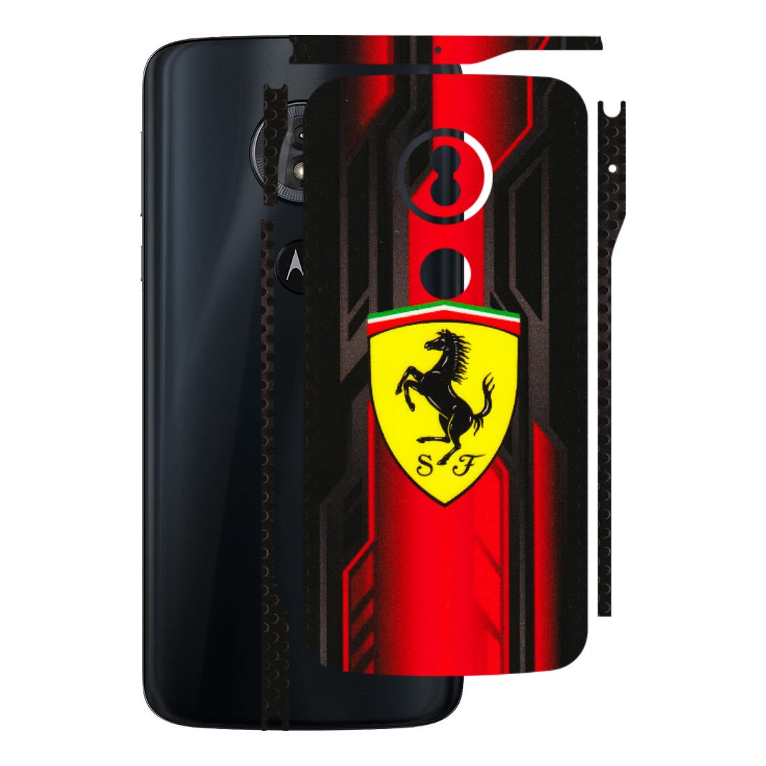 Motorola Phone Skins (All Models) - Black Ferrari Logo - 3D Embossed Finish (L-253) Motorola Moto G6 Play