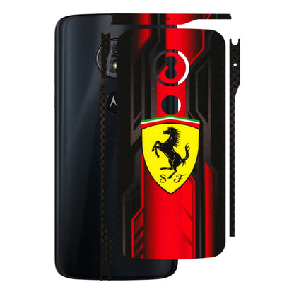 Motorola Phone Skins (All Models) - Black Ferrari Logo - 3D Embossed Finish (L-253) Motorola Moto G6 Play