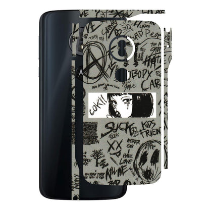 Motorola Phone Skins (All Models) - Never Have Love Anime - 3D Embossed Finish (L-260) Motorola Moto G6 Play