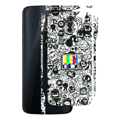 Motorola Phone Skins (All Models) - Doodles Positive Art - 3D Embossed Finish (L-263) Motorola Moto G6 Play