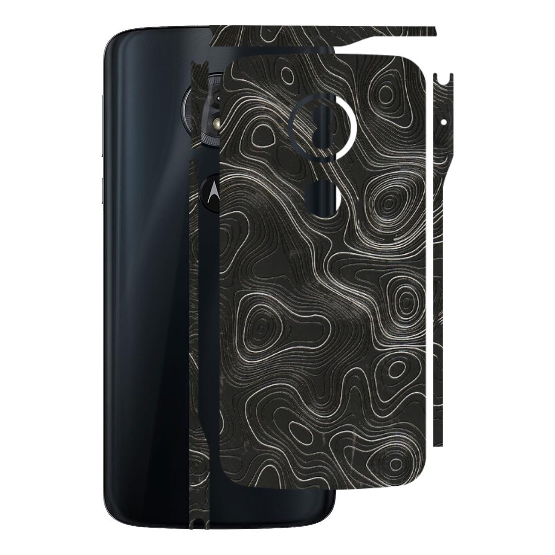 Motorola Phone Skins (All Models) - Abstract White Line Map - 3D Embossed Finish (L-269) Motorola Moto G6 Play