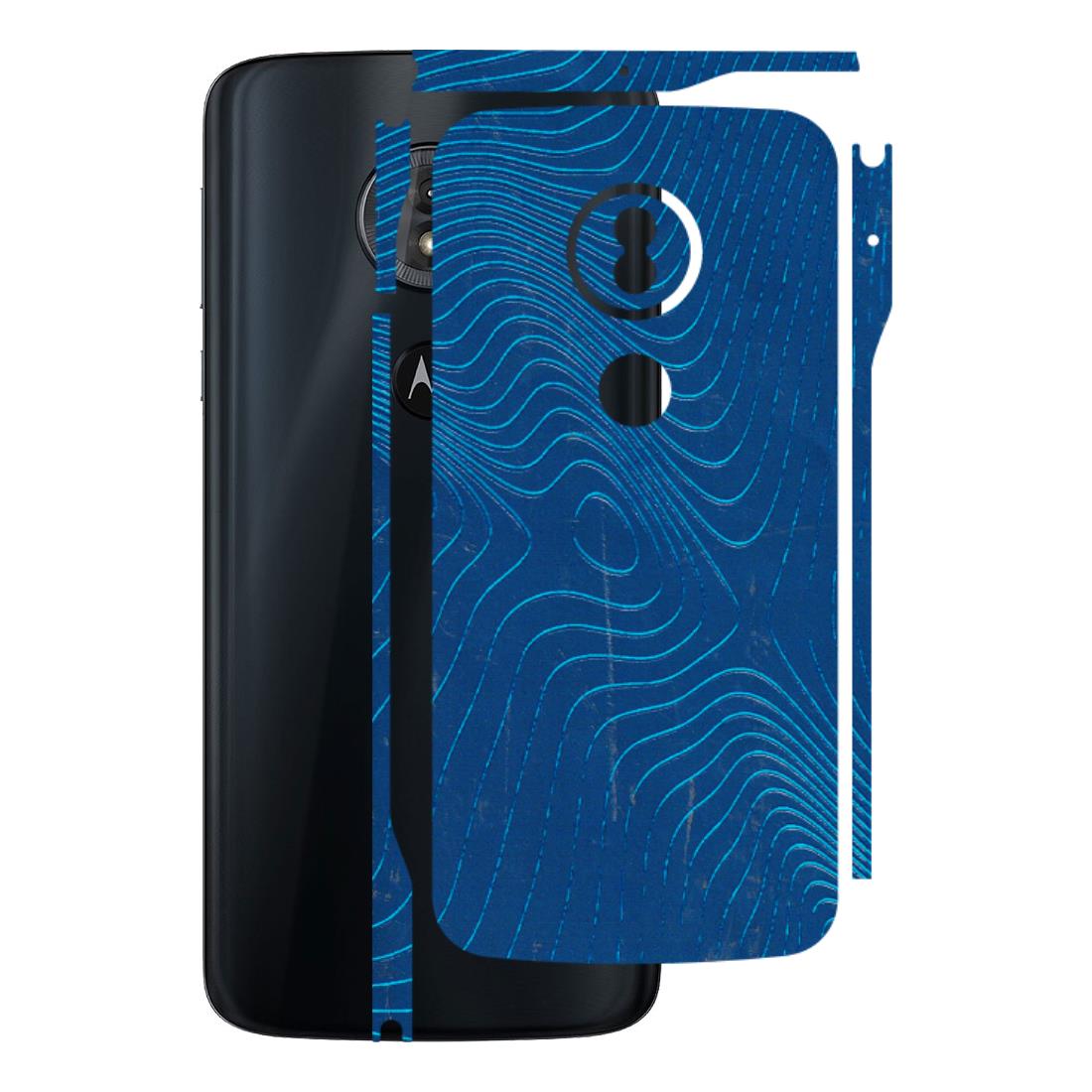 Motorola Phone Skins (All Models) - Abstract Blue Line Map - 3D Embossed Finish (L-272) Motorola Moto G6 Play