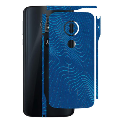 Motorola Phone Skins (All Models) - Abstract Blue Line Map - 3D Embossed Finish (L-272) Motorola Moto G6 Play