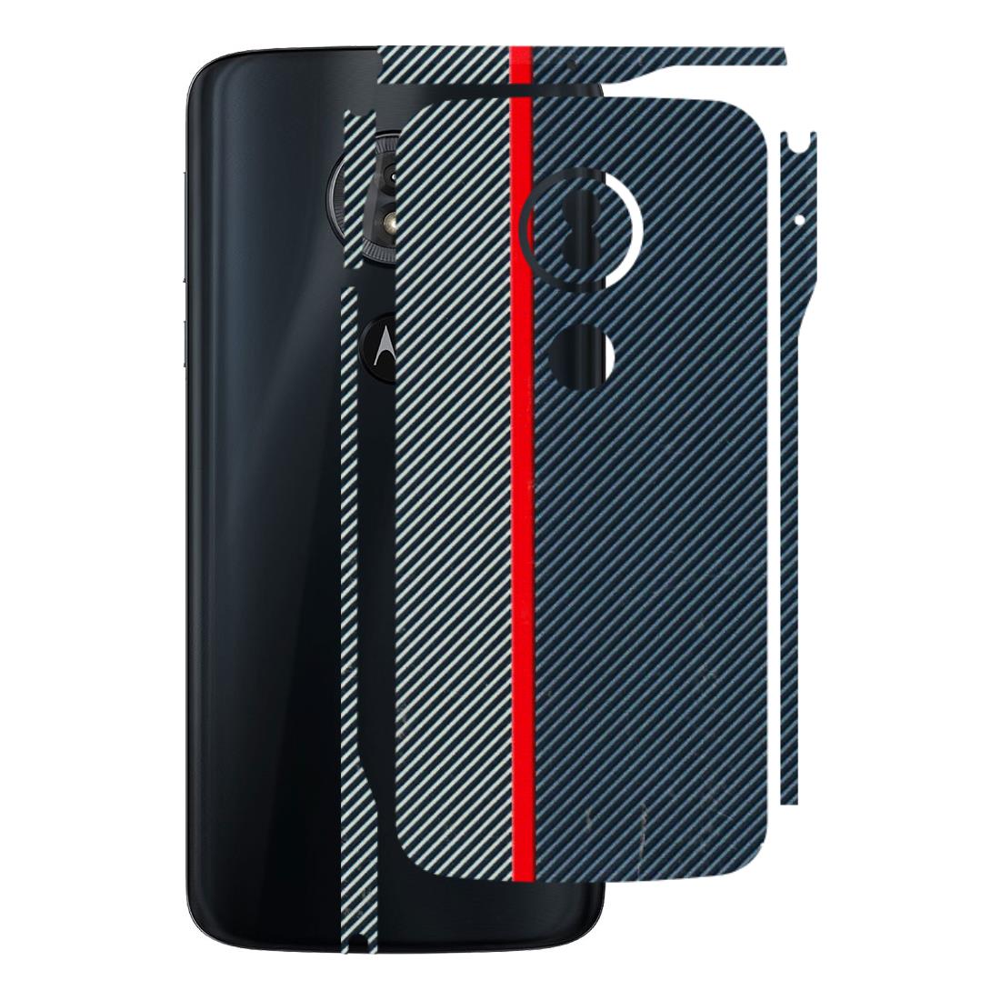 Motorola Phone Skins (All Models) - Blue Sober Lines - 3D Embossed Finish (L-305) Motorola Moto G6 Play