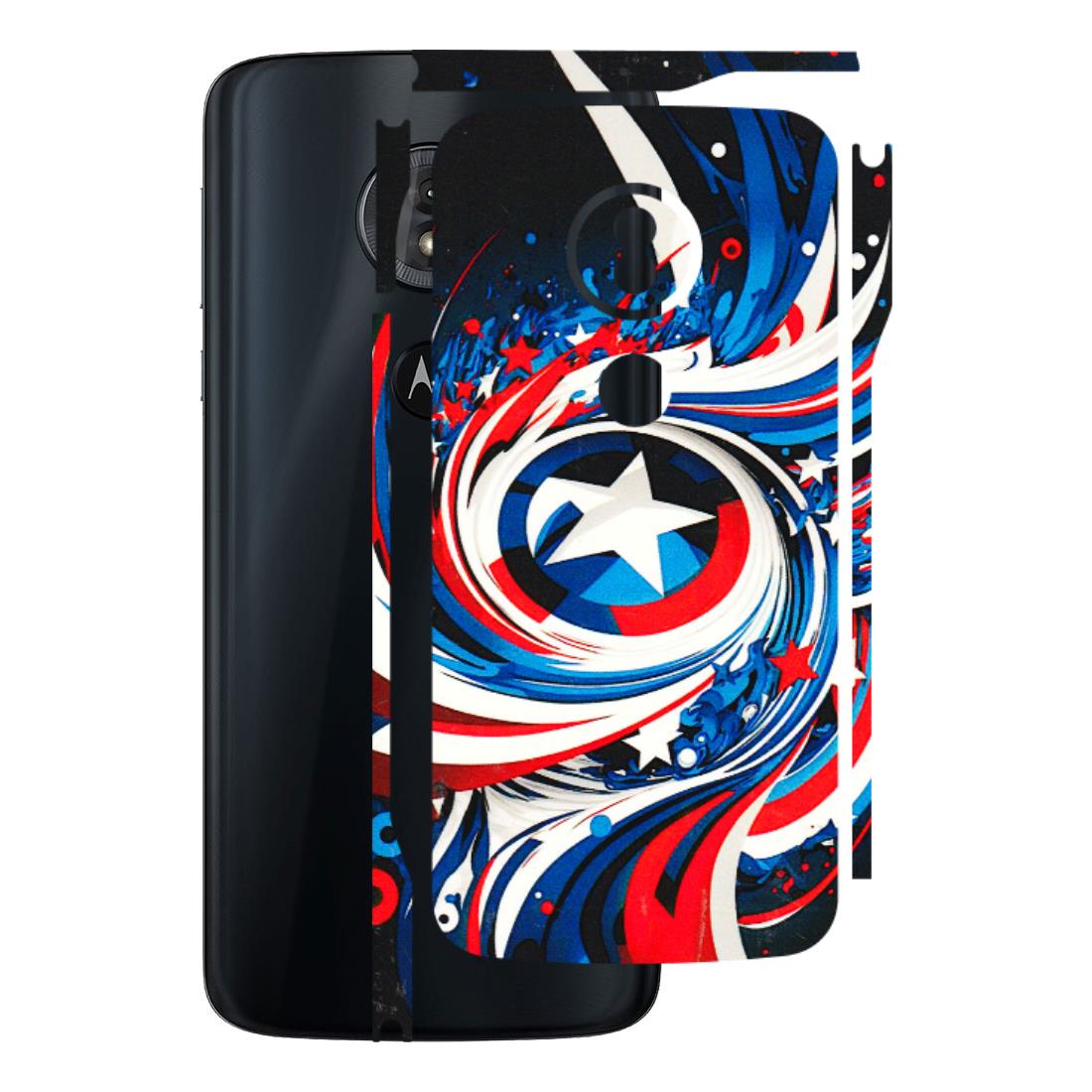 Motorola Phone Skins (All Models) - Captain America Logo - 3D Embossed Finish (L-307) Motorola Moto G6 Play