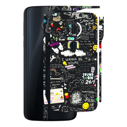 Motorola Phone Skins (All Models) - Black Creatives Doodles - 3D Embossed Finish (L-311) Motorola Moto G6 Play