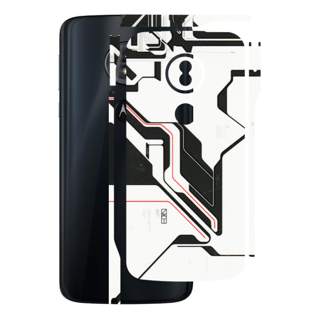 Motorola Phone Skins (All Models) - White Techy Logo - 3D Embossed Finish (L-312) Motorola Moto G6 Play