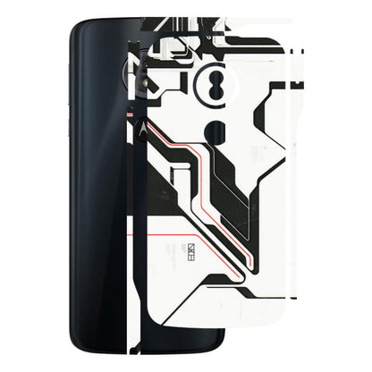 Motorola Phone Skins (All Models) - White Techy Logo - 3D Embossed Finish (L-312) Motorola Moto G6 Play