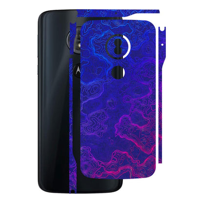 Motorola Phone Skins (All Models) - Purple Ripples Swirl - 3D Embossed Finish (L-314) Motorola Moto G6 Play