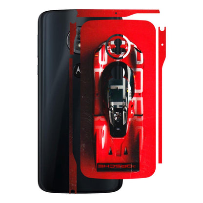 Motorola Phone Skins (All Models) - Red Porsche Car Logo - 3D Embossed Finish (L-315) Motorola Moto G6 Play