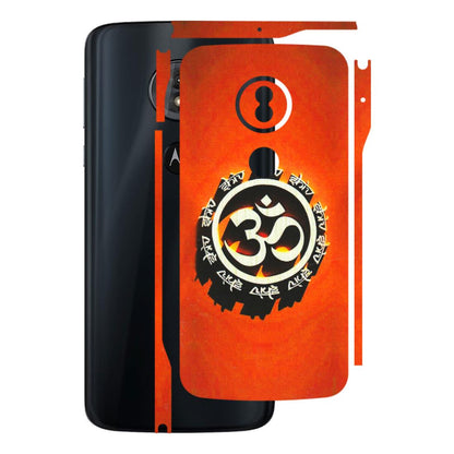 Motorola Phone Skins (All Models) - Aum Shiv Orange - 3D Embossed Finish (L-32) Motorola Moto G6 Play