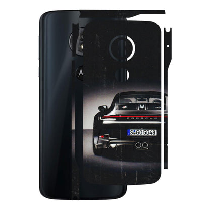 Motorola Phone Skins (All Models) - New Black Porsche GT3 - 3D Embossed Finish (L-327) Motorola Moto G6 Play