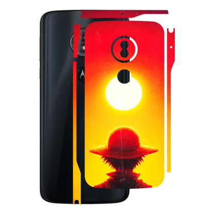 Motorola Phone Skins (All Models) - Cool Sunset With Monkey D.Luffy Anime - 3D Embossed Finish (L-329) Motorola Moto G6 Play