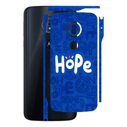 Motorola Phone Skins (All Models) - Hope Doodles Blue - 3D Embossed Finish (L-43) Motorola Moto G6 Play