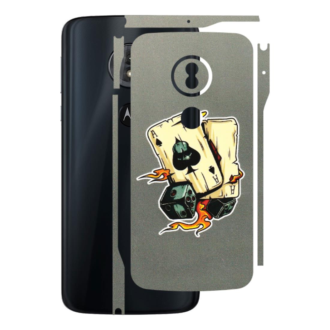 Motorola Phone Skins (All Models) - Grey Cards Of Ace - 3D Embossed Finish (L-77) Motorola Moto G6 Play