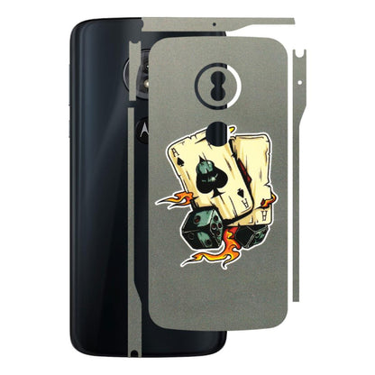 Motorola Phone Skins (All Models) - Grey Cards Of Ace - 3D Embossed Finish (L-77) Motorola Moto G6 Play