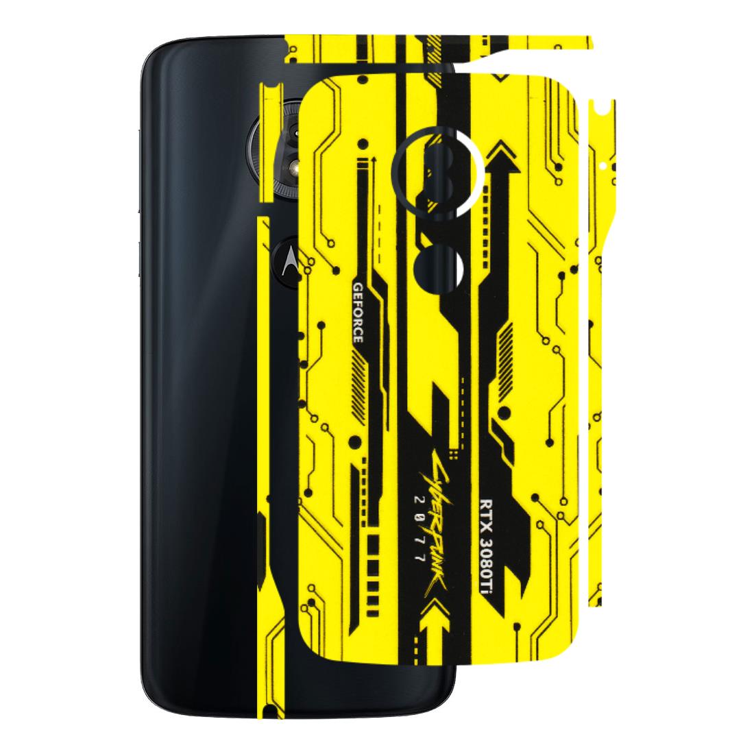 Motorola Phone Skins (All Models) - Yellow Cyberpunk - 3D Embossed Finish (L-93) Motorola Moto G6 Play