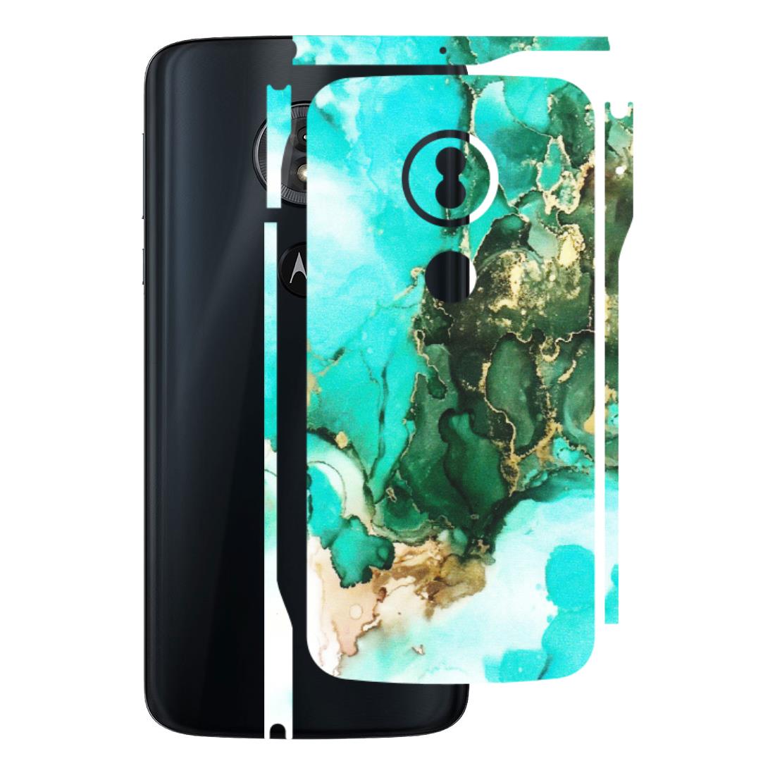 Motorola Phone Skins (All Models) - The Blue Gold Marble - Matte Finish (M-124) Motorola Moto G6 Play