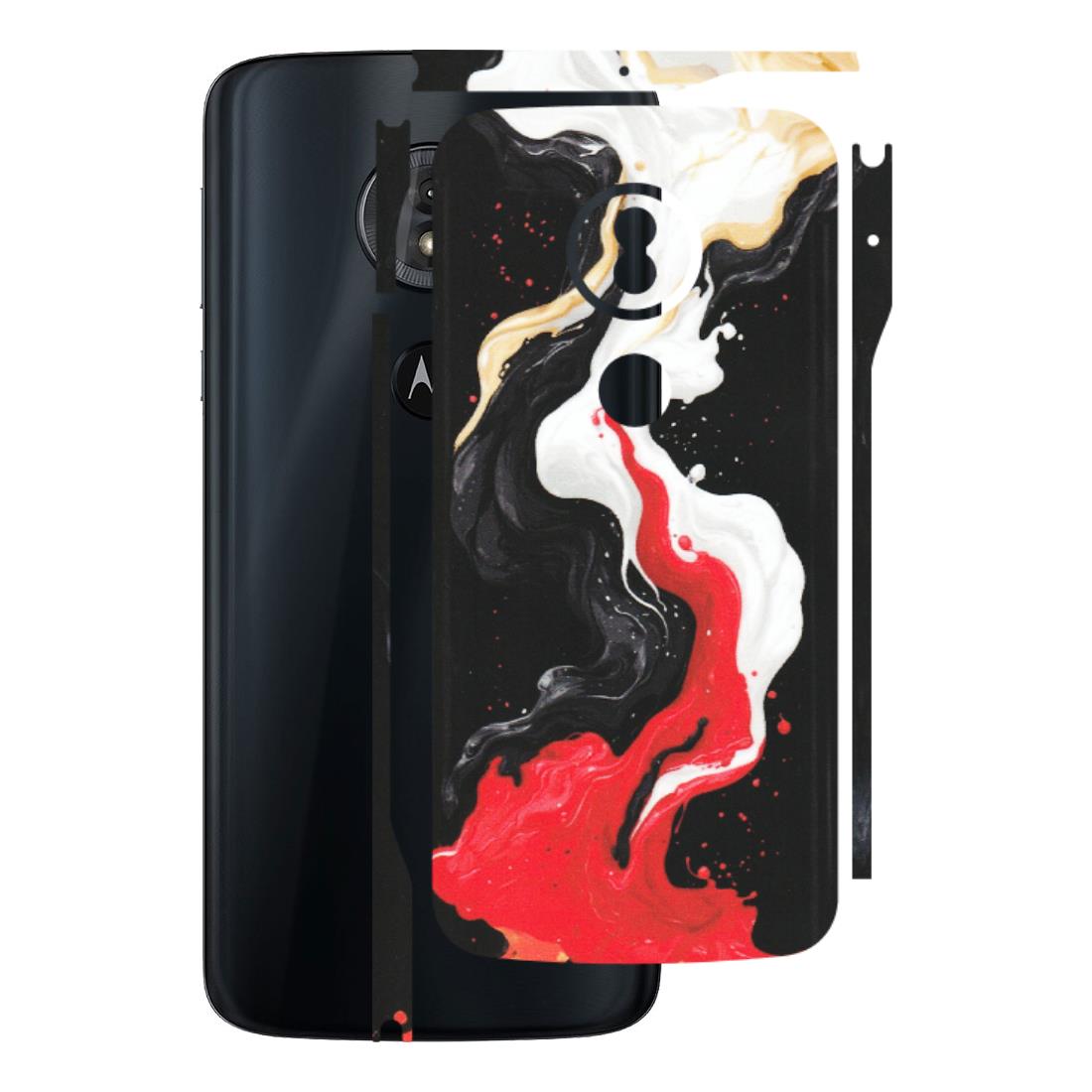 Motorola Phone Skins (All Models) - Black Red White Paint Splash Fusion - Matte Finish (M-56) Motorola Moto G6 Play