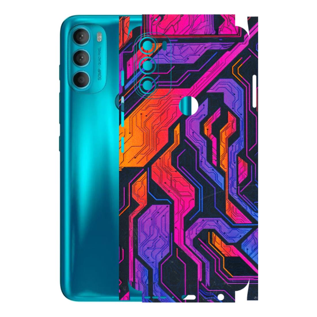 Motorola Phone Skins (All Models) - Tech Circuits Futuristic - 3D Embossed Finish (L-07) Motorola Moto G71 (5G)