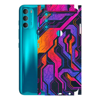 Motorola Phone Skins (All Models) - Tech Circuits Futuristic - 3D Embossed Finish (L-07) Motorola Moto G71 (5G)